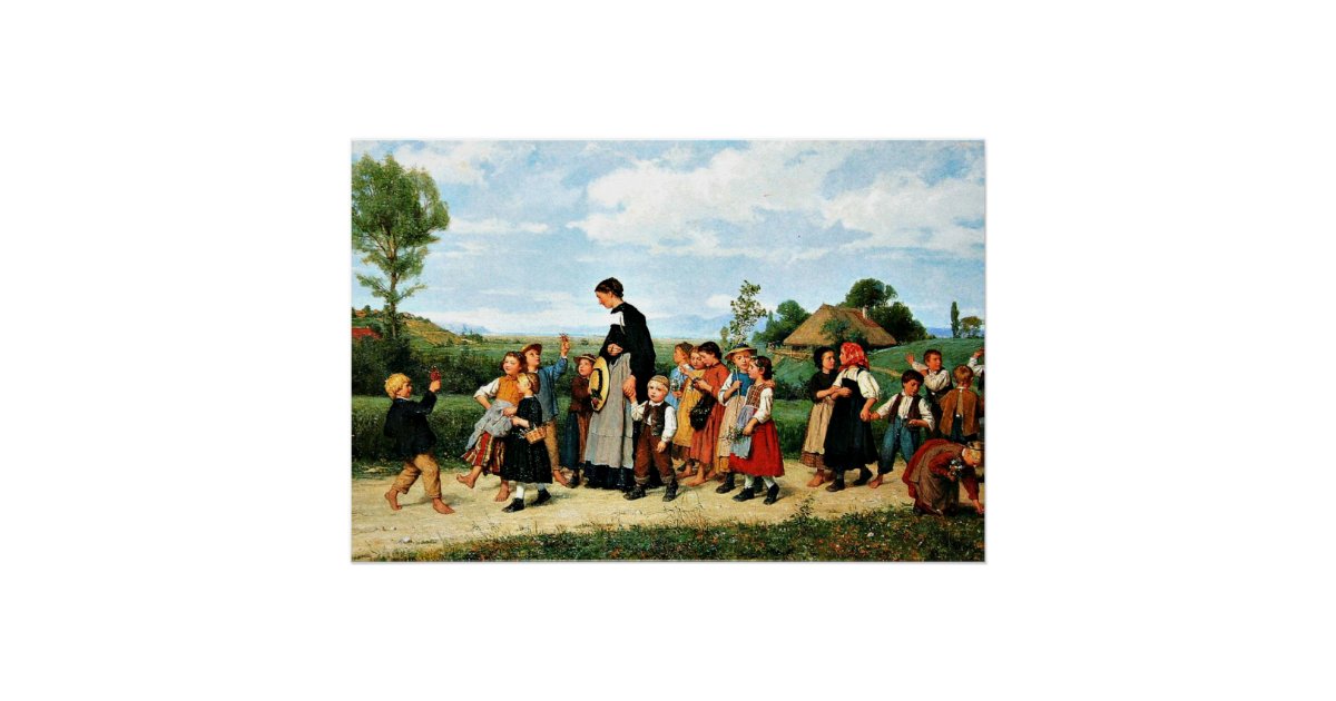 Albert Anker - Der Schulspaziergang Poster | Zazzle
