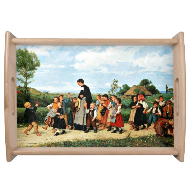 Albert Anker - Der Schulspaziergang Serving Tray (Front)
