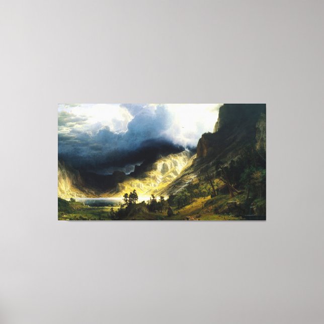 Albert Bierstadt - A Storm in the Rocky Mountains Canvas Print (Front)