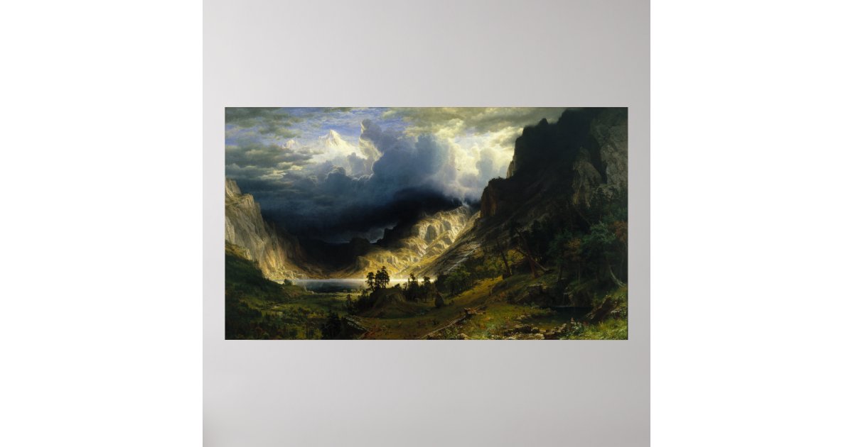 Albert Bierstadt - A Storm in the Rocky Mountains Poster | Zazzle