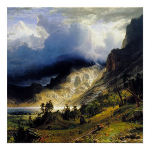 Albert Bierstadt A Storm in the Rocky Mountains   Poster