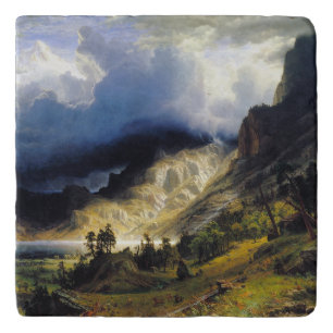 Albert Bierstadt A Storm in the Rocky Mountains Trivet