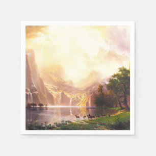 Albert Bierstadt Among the Sierra Nevada Paper Napkins