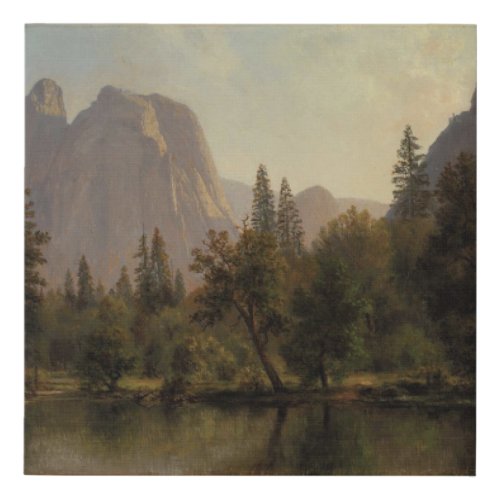 Albert Bierstadt _ Cathedral Rocks Yosemite Valle Faux Canvas Print