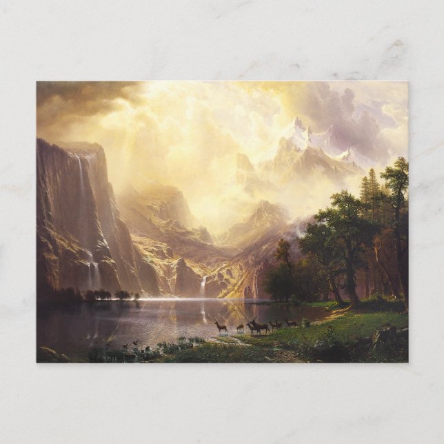 Albert Bierstadt In The Mountains Greeting Card (Front)