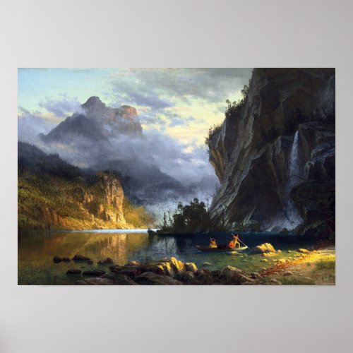 albert bierstadt _ indians spear fishing 1862 poster