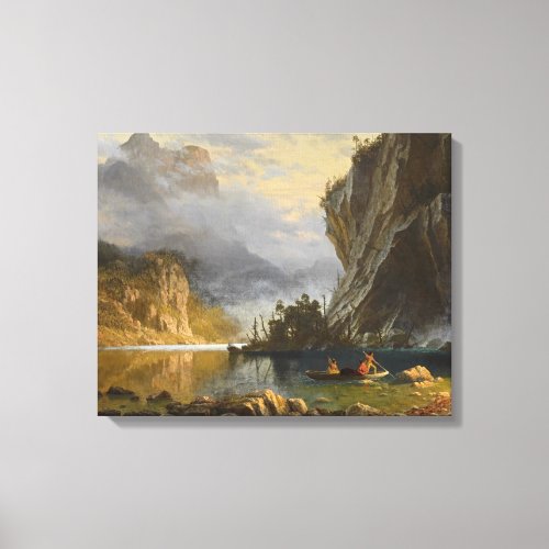 Albert Bierstadt _ Indians Spear Fishing Canvas Print