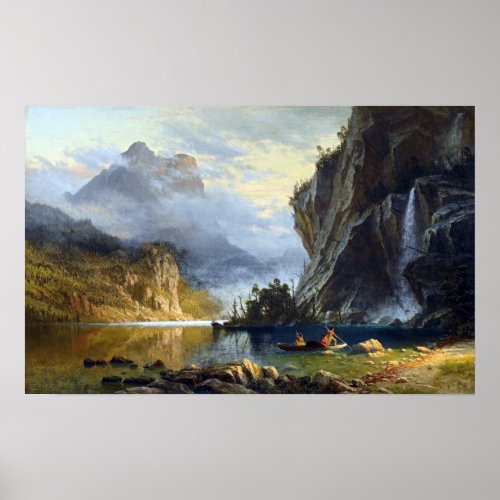 Albert Bierstadt Indians Spear Fishing Poster