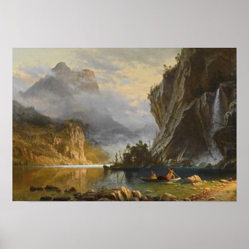 Albert Bierstadt _ Indians Spear Fishing Poster