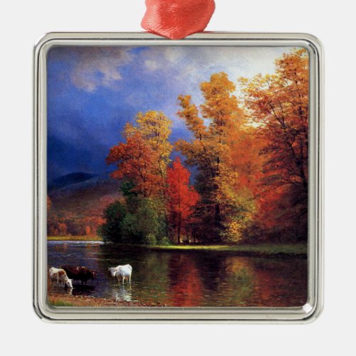 Albert Bierstadt _ On the Saco fine art  Metal Ornament