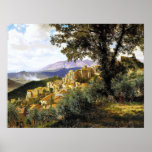 Albert Bierstadt painting, Olevano Card Poster