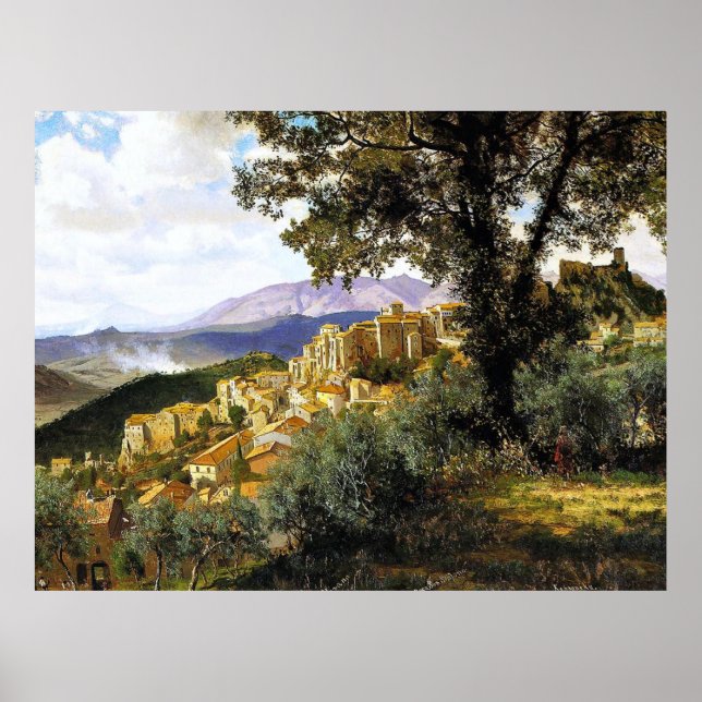 Albert Bierstadt painting, Olevano Card Poster (Front)