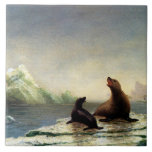 Albert Bierstadt painting, Seals, Ceramic Tile