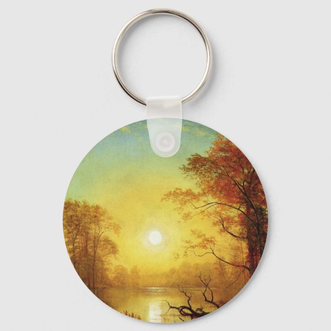 Albert Bierstadt painting, Sunrise, Keychain (Back)