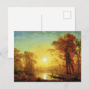 Albert Bierstadt painting, Sunrise, Postcard