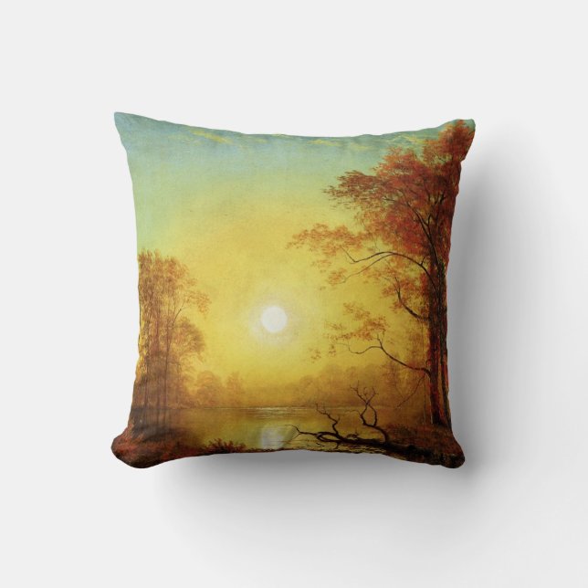 Albert Bierstadt painting, Sunrise, Throw Pillow (Front)