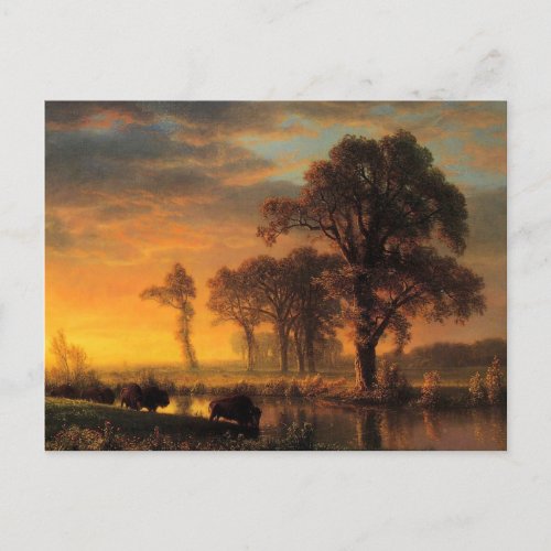 Albert Bierstadt painting Western Kansas Postcard