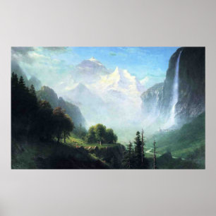 Albert Bierstadt staubbach falls near lauterbru Poster