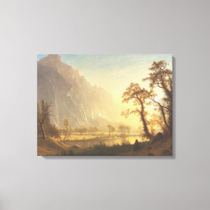Albert Bierstadt Sunrise Yosemite Valley Painting Canvas Print