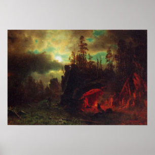 Albert Bierstadt-Trapper's camp Poster