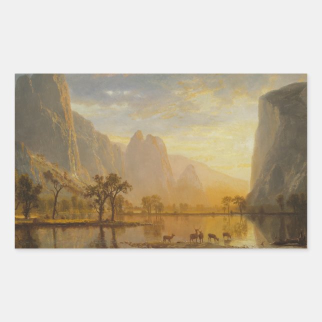 Albert Bierstadt - Valley of the Yosemite Rectangular Sticker (Front)