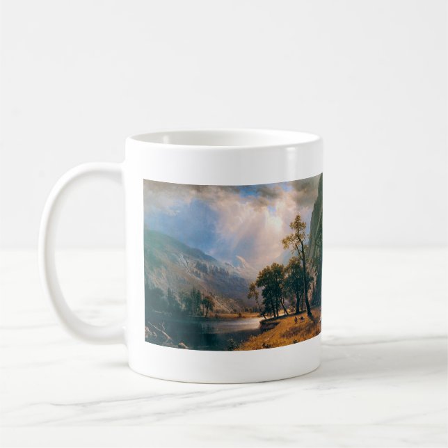 Albert Bierstadt's Half Dome Yosemite Valley, 1870 Coffee Mug (Left)