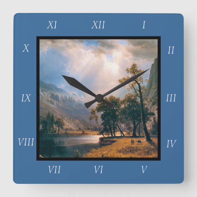 Albert Bierstadt's Half Dome, Yosemite Valley 1870 Square Wall Clock (Front)