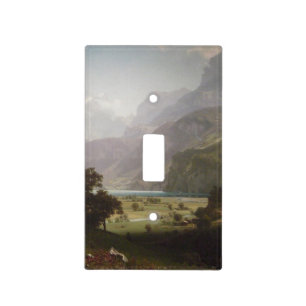 Albert Bierstadt's Lake Lucerne, 1858 Poster Light Switch Cover