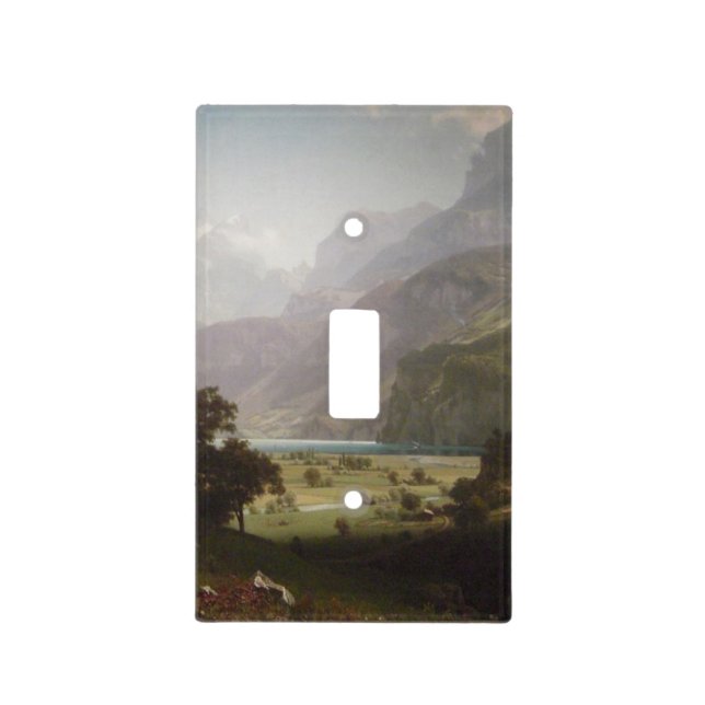 Albert Bierstadt's Lake Lucerne, 1858 Poster Light Switch Cover (Front)