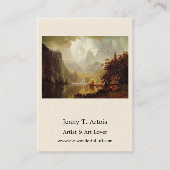 Albert Bierstadt's Painting, In the Mountains 1867 Business Card (Front)