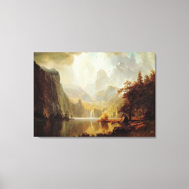 Albert Bierstadt's Painting, In the Mountains 1867 Canvas Print (Front)