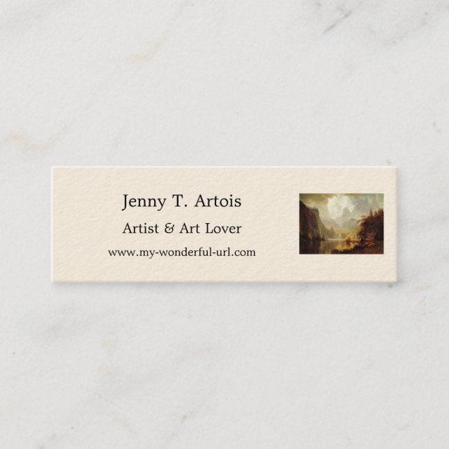 Albert Bierstadt's Painting, In the Mountains 1867 Mini Business Card (Front)