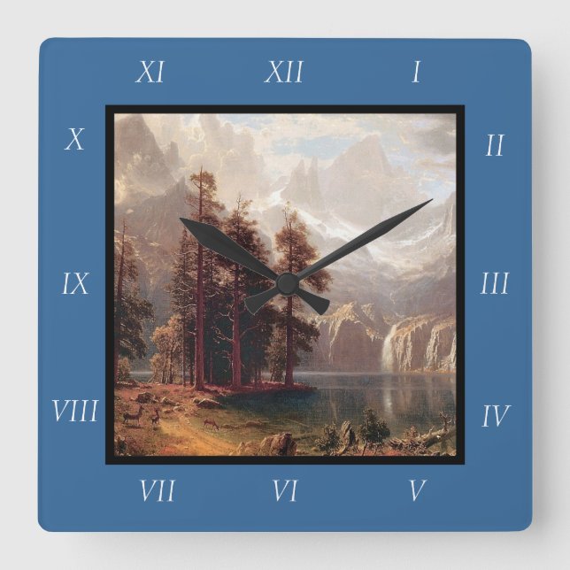 Albert Bierstadt's Sierra Nevada, 1871 Canvas Prin Square Wall Clock (Front)