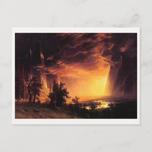 Albert Bierstadts Sunset in the Yosemite Valley Postcard