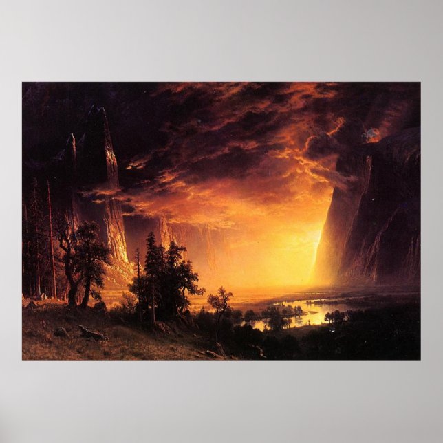 Albert Bierstadt's Sunset in the Yosemite Valley Poster (Front)