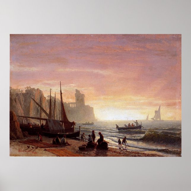Albert Bierstadt's The Fishing Fleet Poster (Front)