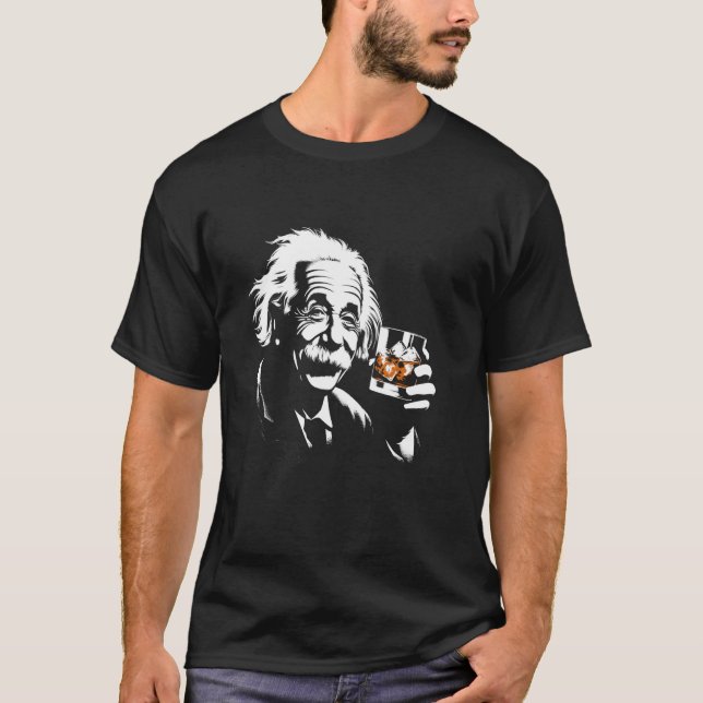 Albert Drinking Whiskey - Funny Bourbon Graphic Cl T-Shirt (Front)