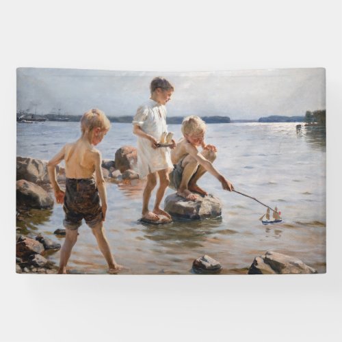 Albert Edelfelt _ Boys Playing on the Shore Banner