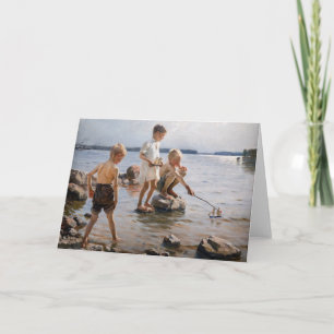 Albert Edelfelt - Boys Playing on the Shore Card