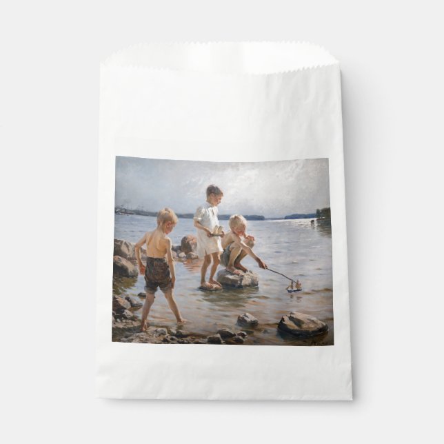 Albert Edelfelt - Boys Playing on the Shore Favor Bag (Front)
