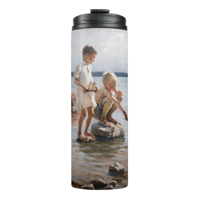Albert Edelfelt - Boys Playing on the Shore Thermal Tumbler (Front)