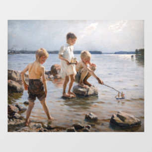 Albert Edelfelt - Boys Playing on the Shore Wall Decal