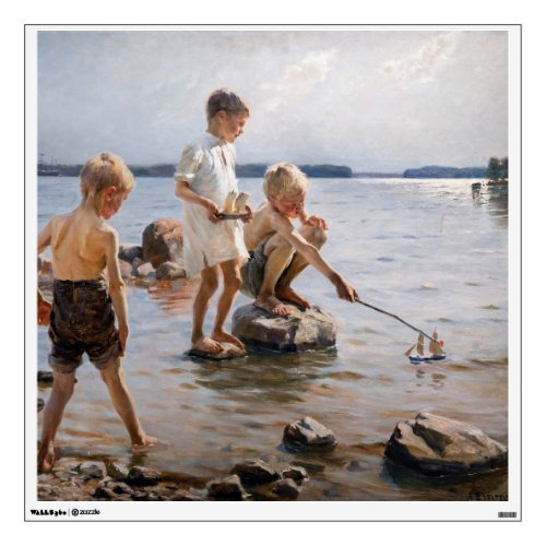 Albert Edelfelt _ Boys Playing on the Shore Wall Decal