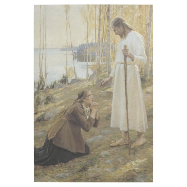 Albert Edelfelt - Christ and Mary Magdalene Gallery Wrap (Front)