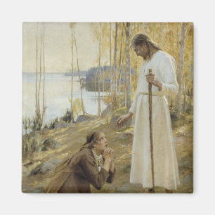 Albert Edelfelt - Christ and Mary Magdalene Magnet