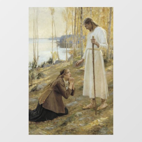 Albert Edelfelt _ Christ and Mary Magdalene Window Cling