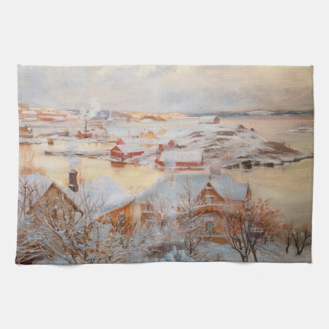 Albert Edelfelt - December Day Kitchen Towel (Horizontal)