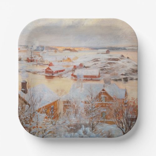 Albert Edelfelt _ December Day Paper Plates