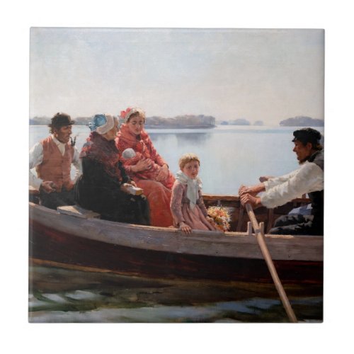 Albert Edelfelt _ Going to the Christening Ceramic Tile