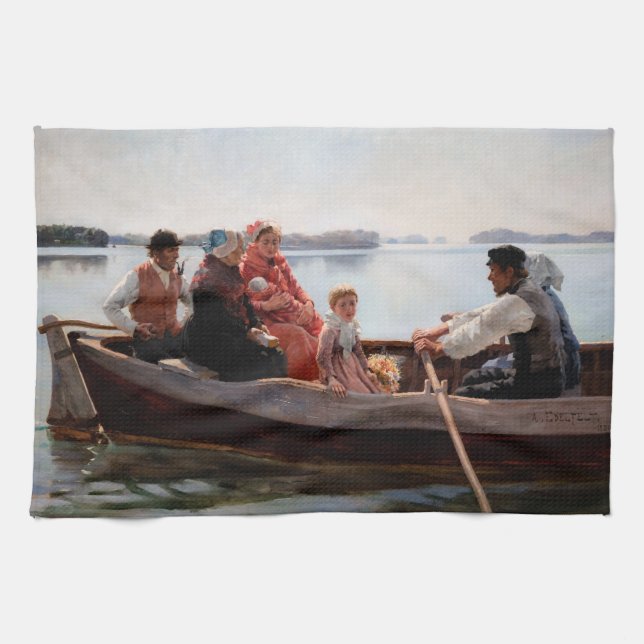 Albert Edelfelt - Going to the Christening Kitchen Towel (Horizontal)